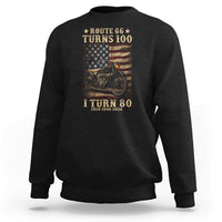 Route Highway 66 Turns 100 I Turn 80 Sweatshirt Vintage 1946 American Motorcycle Lover 80th Birthday Gift