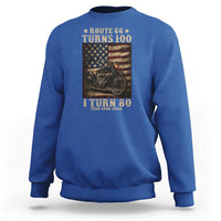 Route Highway 66 Turns 100 I Turn 80 Sweatshirt Vintage 1946 American Motorcycle Lover 80th Birthday Gift