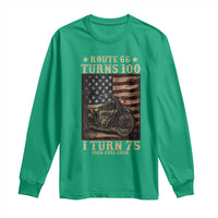 Route Highway 66 Turns 100 I Turn 75 Long Sleeve Shirt Vintage 1951 American Motorcycle Lover 75th Birthday Gift