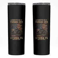 Route Highway 66 Turns 100 I Turn 75 Skinny Tumbler Vintage 1951 American Motorcycle Lover 75th Birthday Gift
