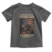 Route Highway 66 Turns 100 I Turn 75 Toddler T Shirt Vintage 1951 American Motorcycle Lover 75th Birthday Gift