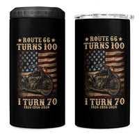 Route Highway 66 Turns 100 I Turn 70 4 in 1 Can Cooler Tumbler Vintage 1956 American Motorcycle Lover 70th Birthday Gift