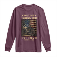 Route Highway 66 Turns 100 I Turn 70 Long Sleeve Shirt Vintage 1956 American Motorcycle Lover 70th Birthday Gift