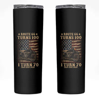 Route Highway 66 Turns 100 I Turn 70 Skinny Tumbler Vintage 1956 American Motorcycle Lover 70th Birthday Gift
