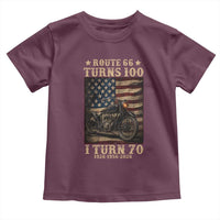 Route Highway 66 Turns 100 I Turn 70 Toddler T Shirt Vintage 1956 American Motorcycle Lover 70th Birthday Gift