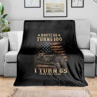 Route Highway 66 Turns 100 I Turn 65 Throw Blanket Vintage 1961 American Motorcycle Lover 65th Birthday Gift
