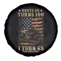 Route Highway 66 Turns 100 I Turn 65 Spare Tire Cover Vintage 1961 American Motorcycle Lover 65th Birthday Gift