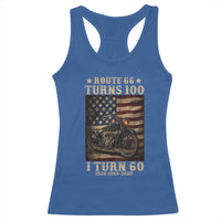 Route Highway 66 Turns 100 I Turn 60 Racerback Tank Top Vintage 1966 American Motorcycle Lover 60th Birthday Gift