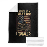 Route Highway 66 Turns 100 I Turn 40 Throw Blanket Vintage 1986 American Motorcycle Lover 40th Birthday Gift