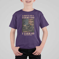 Route Highway 66 Turns 100 I Turn 40 T Shirt For Kid Vintage 1986 American Motorcycle Lover 40th Birthday Gift