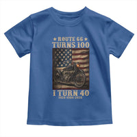 Route Highway 66 Turns 100 I Turn 40 Toddler T Shirt Vintage 1986 American Motorcycle Lover 40th Birthday Gift