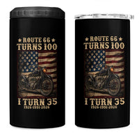 Route Highway 66 Turns 100 I Turn 35 4 in 1 Can Cooler Tumbler Vintage 1991 American Motorcycle Lover 35th Birthday Gift