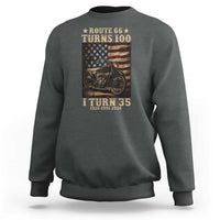 Route Highway 66 Turns 100 I Turn 35 Sweatshirt Vintage 1991 American Motorcycle Lover 35th Birthday Gift