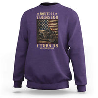 Route Highway 66 Turns 100 I Turn 35 Sweatshirt Vintage 1991 American Motorcycle Lover 35th Birthday Gift