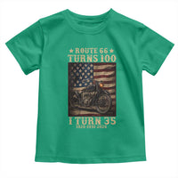Route Highway 66 Turns 100 I Turn 35 Toddler T Shirt Vintage 1991 American Motorcycle Lover 35th Birthday Gift