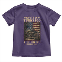 Route Highway 66 Turns 100 I Turn 35 Toddler T Shirt Vintage 1991 American Motorcycle Lover 35th Birthday Gift