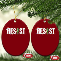 Resist Frog Xmas Ceramic Ornament Funny Portland Protest ICE Activist Meme 2025 - Wonder Print Shop