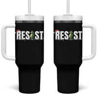 Resist Frog Christmas Tumbler With Handle Funny Portland Protest ICE Activist Meme 2025 - Wonder Print Shop