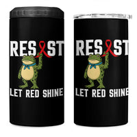 Resist Frog AIDS Awareness 4 in 1 Can Cooler Tumbler Funny Portland Activist Meme HIV Support Red Ribbon - Wonder Print Shop