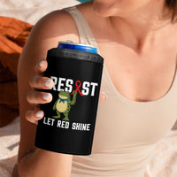 Resist Frog AIDS Awareness 4 in 1 Can Cooler Tumbler Funny Portland Activist Meme HIV Support Red Ribbon - Wonder Print Shop