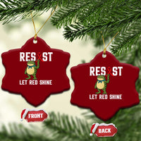 Resist Frog AIDS Awareness Ceramic Ornament Funny Portland Activist Meme HIV Support Red Ribbon - Wonder Print Shop