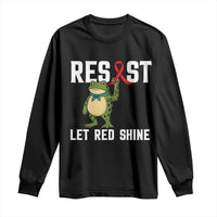 Resist Frog AIDS Awareness Long Sleeve Shirt Funny Portland Activist Meme HIV Support Red Ribbon - Wonder Print Shop