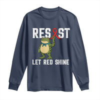 Resist Frog AIDS Awareness Long Sleeve Shirt Funny Portland Activist Meme HIV Support Red Ribbon - Wonder Print Shop
