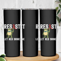 Resist Frog AIDS Awareness Skinny Tumbler Funny Portland Activist Meme HIV Support Red Ribbon - Wonder Print Shop