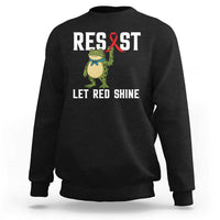 Resist Frog AIDS Awareness Sweatshirt Funny Portland Activist Meme HIV Support Red Ribbon - Wonder Print Shop