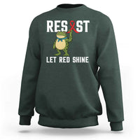 Resist Frog AIDS Awareness Sweatshirt Funny Portland Activist Meme HIV Support Red Ribbon - Wonder Print Shop