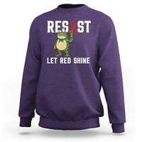 Resist Frog AIDS Awareness Sweatshirt Funny Portland Activist Meme HIV Support Red Ribbon - Wonder Print Shop