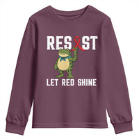 Resist Frog AIDS Awareness Youth Sweatshirt Funny Portland Activist Meme HIV Support Red Ribbon - Wonder Print Shop