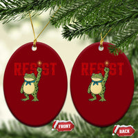 Resist Frog AIDS Awareness Ceramic Ornament Portland Activist Political Meme HIV Support Red Ribbon - Wonder Print Shop