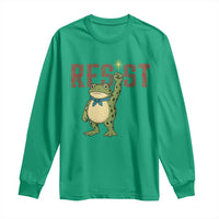 Resist Frog AIDS Awareness Long Sleeve Shirt Portland Activist Political Meme HIV Support Red Ribbon - Wonder Print Shop
