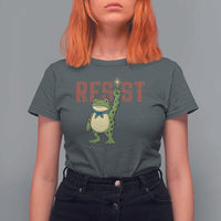 Resist Frog AIDS Awareness T Shirt For Women Portland Activist Political Meme HIV Support Red Ribbon - Wonder Print Shop