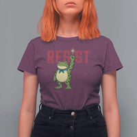 Resist Frog AIDS Awareness T Shirt For Women Portland Activist Political Meme HIV Support Red Ribbon - Wonder Print Shop