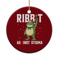 Resist Frog AIDS Awareness Xmas Ceramic Ornament Funny Portland Activist Meme HIV Support Red Ribbon - Wonder Print Shop