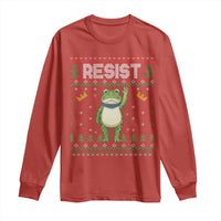 Resist Frog Long Sleeve Shirt Funny Portland Protest ICE Activist Meme 2025 - Wonder Print Shop