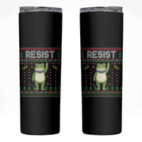 Resist Frog Skinny Tumbler Funny Portland Protest ICE Activist Meme 2025 - Wonder Print Shop