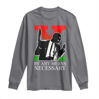 Malcolm X Long Sleeve Shirt By Any Means Necessary - Wonder Print Shop