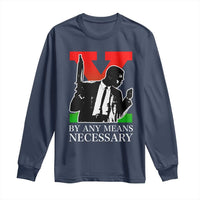 Malcolm X Long Sleeve Shirt By Any Means Necessary - Wonder Print Shop
