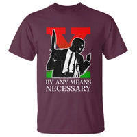 Malcolm X T Shirt By Any Means Necessary - Wonder Print Shop