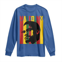 Malcolm X Long Sleeve Shirt Pan African Flag Black History - Wonder Print Shop