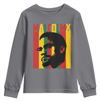 Malcolm X Youth Sweatshirt Pan African Flag Black History - Wonder Print Shop