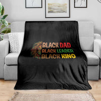 Black Affrican Melanin Throw Blanket Lion Father Day Dad Leader Black King - Wonder Print Shop