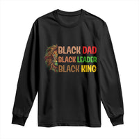 Black Affrican Melanin Long Sleeve Shirt Lion Father Day Dad Leader Black King - Wonder Print Shop