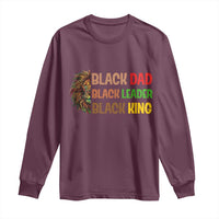 Black Affrican Melanin Long Sleeve Shirt Lion Father Day Dad Leader Black King - Wonder Print Shop
