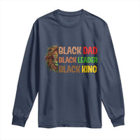 Black Affrican Melanin Long Sleeve Shirt Lion Father Day Dad Leader Black King - Wonder Print Shop