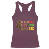 Black Affrican Melanin Racerback Tank Top Lion Father Day Dad Leader Black King - Wonder Print Shop