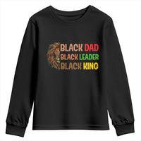 Black Affrican Melanin Youth Sweatshirt Lion Father Day Dad Leader Black King - Wonder Print Shop
